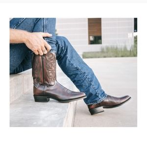 Dan Post Cowboy Boots Black Cherry Leather SZ 15 D Cowboy Toe Western DP2112R